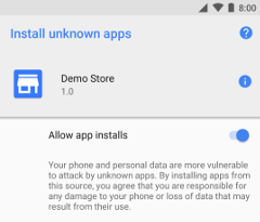 Allow installs from this source